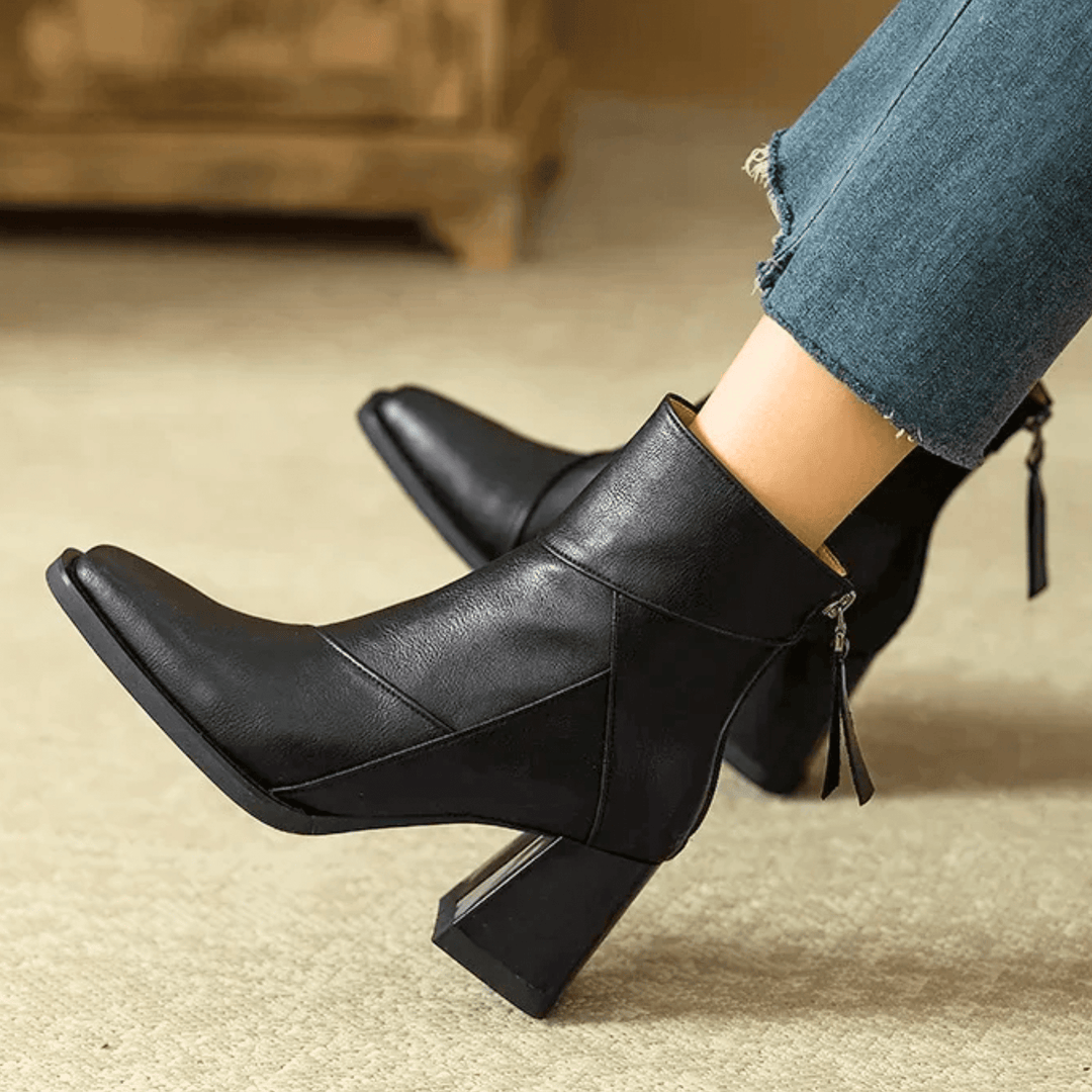 Einav - Bottines à Talons Épais de Style Britannique
