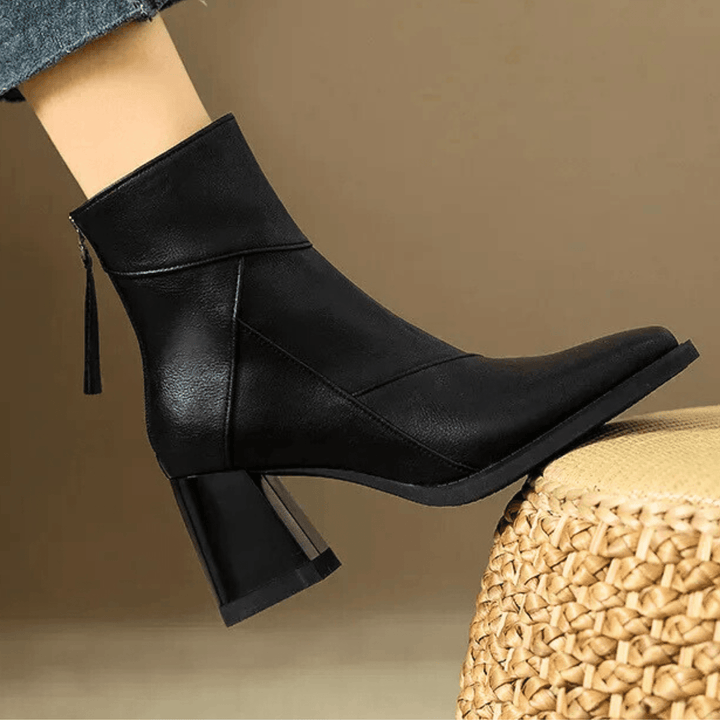Einav - Bottines à Talons Épais de Style Britannique