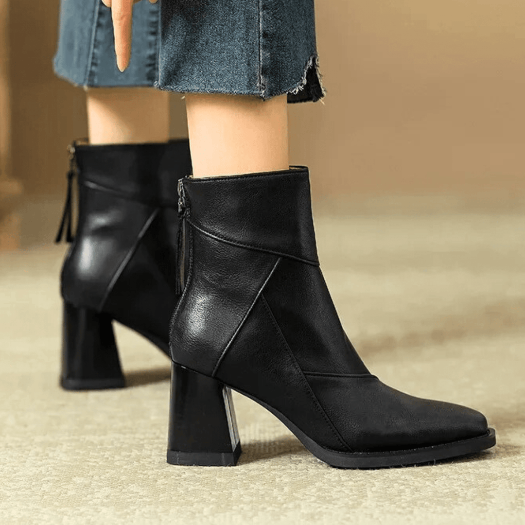 Einav - Bottines à Talons Épais de Style Britannique