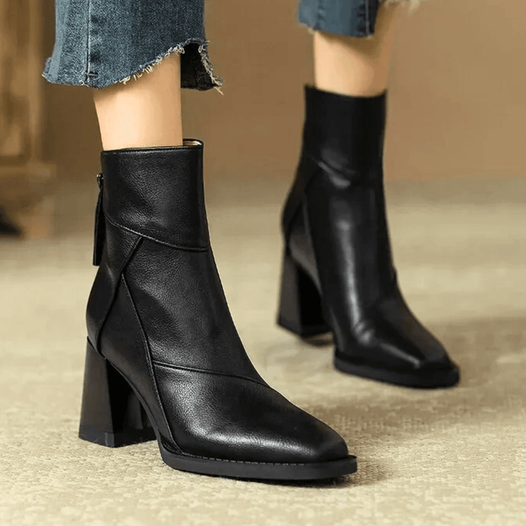 Einav - Bottines à Talons Épais de Style Britannique
