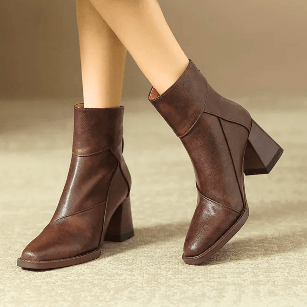 Einav - Bottines à Talons Épais de Style Britannique