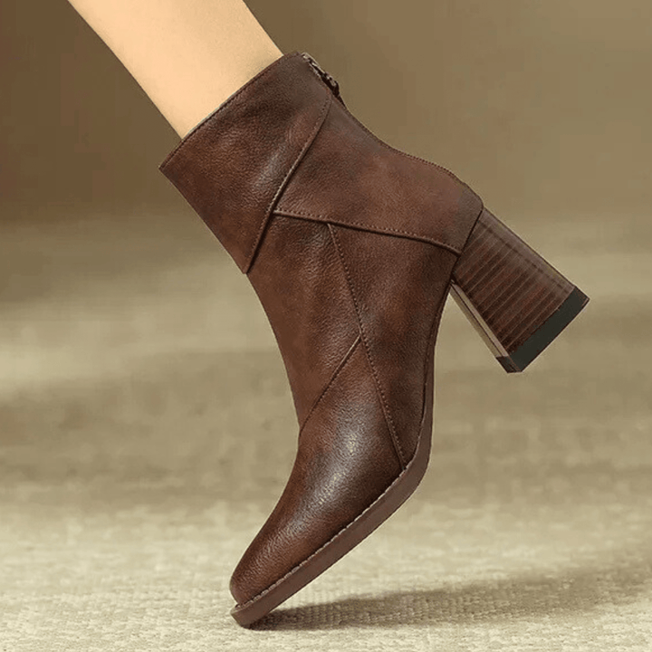Einav - Bottines à Talons Épais de Style Britannique