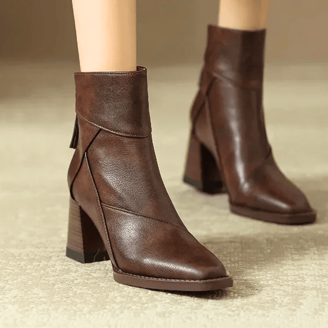 Einav - Bottines à Talons Épais de Style Britannique