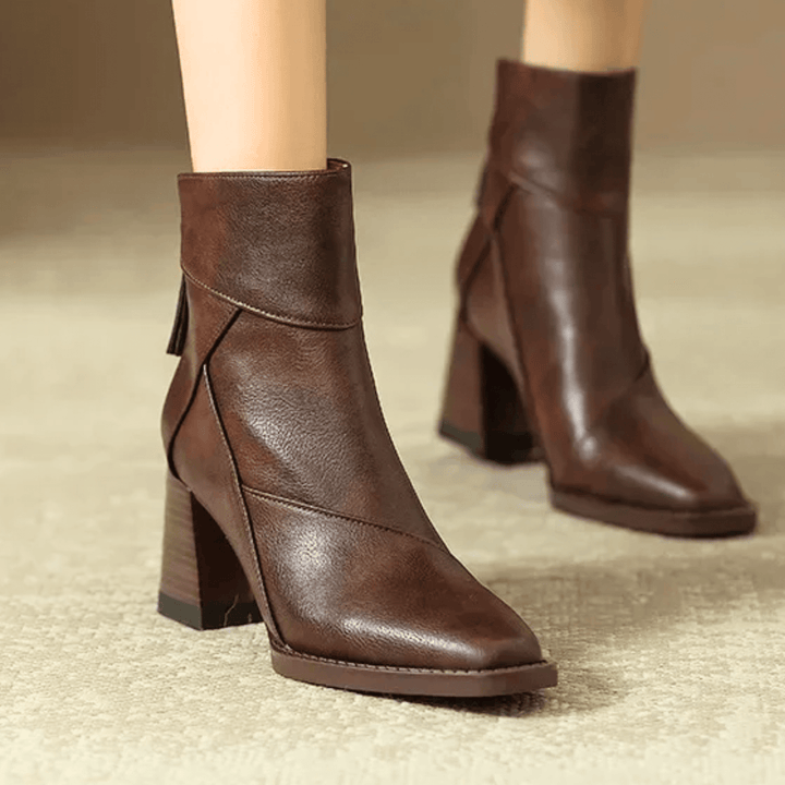 Einav - Bottines à Talons Épais de Style Britannique